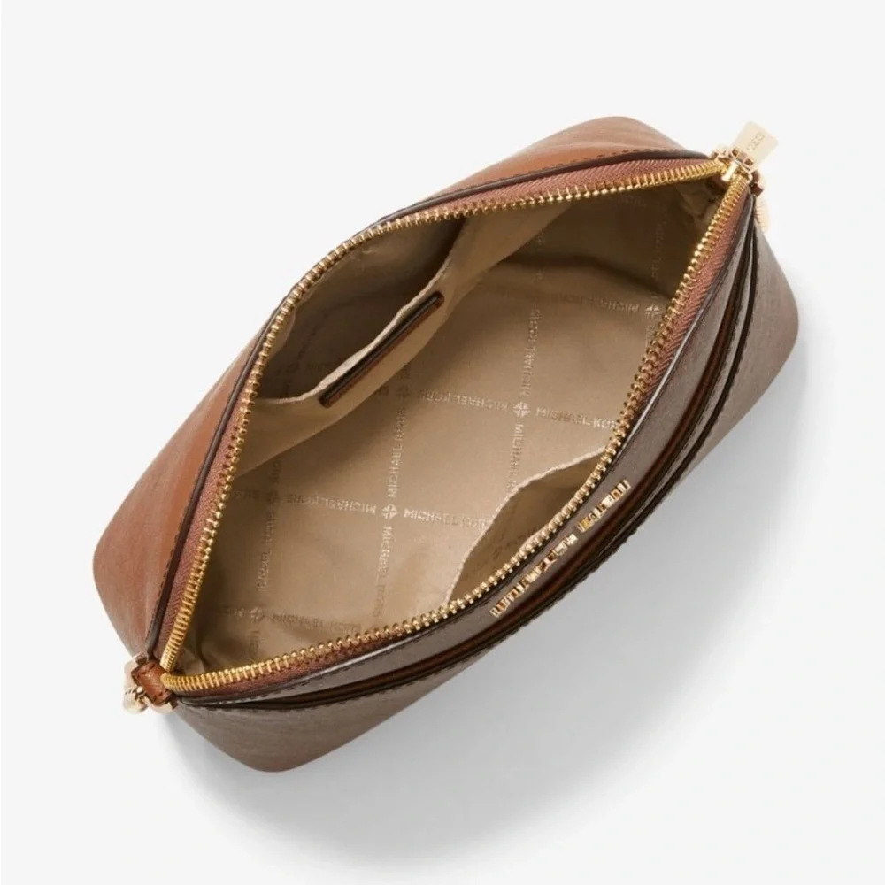 Michael Kors Jet Set Travel Medium Dome Crossbody Leather Luggage